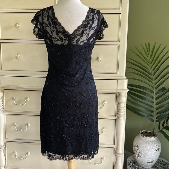 Onyx Nite Black Lace Dress size 12 - Picture 5 of 10